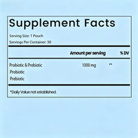 Poudre de bain de bouche probiotique et prébiotique OEM - 60 sachets par boîte