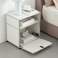 Table de Chevet Modulaire Extensible de Luxe en Acier Inoxydable, Table Basse pour Appartement, Maison, Chambre, Salon, Rangement