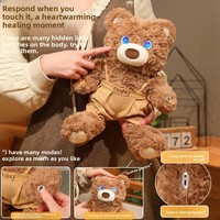 En gros, Peluche Ours AI Mignonne avec Sangle, Interactif (Parlant et Dialoguant), Yeux Lumineux, Ultra Douce, Compagnon pour Enfants, Cadeau