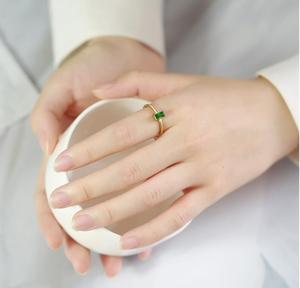 Minimalistic thép không gỉ thời trang vòng gầy ban nhạc mỏng hình chữ nhật Duy nhất <span class=keywords><strong>CZ</strong></span> pha lê zircon đá baguettes cho xếp chồng - Product Image 5