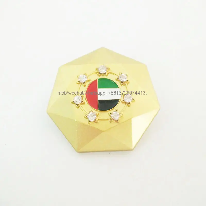 Broche magnétique en métal plaqué or, 1 pièce, accessoire de luxe, ronds, en émail doux, avec cristaux, bijoux
