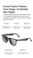 Lunettes de Traduction Intelligentes IA BT6.0 Audio, Lunettes Audio Étanche, Lunettes de Soleil Professionnelles Photochromiques Anti-Lumière Bleue, Contrôle Tactile Double