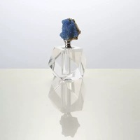 Nouveau produit lancement Agate Rose Quartz couvercle bouteille de parfum en cristal de Quartz naturel avec verre autres artisanat en cristal