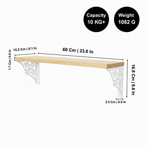 Estante de pared triple floral blanco grande de madera, elegante estantería decorativa flotante para sala de estar, dormitorio, baño - Product Image 6