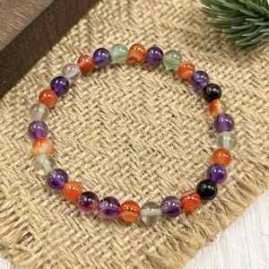 Bracelet en pierre naturelle avec perles de verre colorées, protection de l'aura, exportateur expérimenté de produits haut de gamme, fabrication sur mesure - Product Image 1