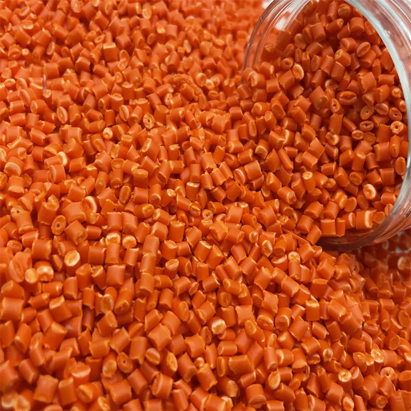 ABS PLA 3D printer filament bulk plastic material pellets orange color masterbatch