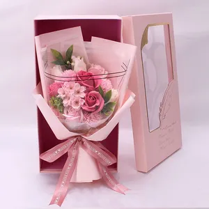 Rose Zeep Boeket Geschenkdoos Moederdag Verjaardag Valentijnsdag Gift Kunstmatige Bloemen Voor Verkoop