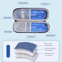 Sac isotherme rigide noir en EVA pour insuline, étui de voyage avec fermeture éclair, gestion du refroidissement à 3 couches, antichoc pour diabétiques