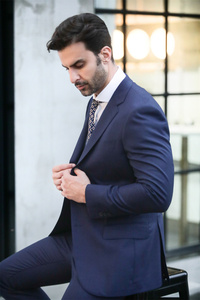 Costume d'affaires en laine pour homme, style classique, coupe ajustée, 2 pièces, sur mesure, tendance, grande taille, plissé, respirant, vente chaude - Product Image 6