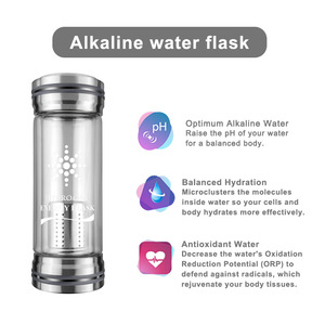 380ml Alkaline Chai Nước Thủy Tinh năng lượng nước Cup xách tay PH 9.5 Hydrogen Alkaline chai nước khoáng lọc flasks - Product Image 5