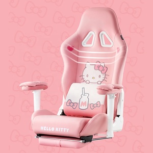 Silla de <span class=keywords><strong>Juego</strong></span> Ergonómica de Alta Calidad de Cuero PU de Primera Marca, Silla de <span class=keywords><strong>Juego</strong></span> Rosa con Reposapiés y Masaje - Product Image 5