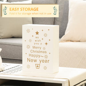 ปฏิทินนับถอยหลังวันคริสต์มาสทำมือจากไม้เอ็มดีเอฟ รูปทรงสี่เหลี่ยมผืนผ้า ขนาดสั่งทำได้ สไตล์ดั้งเดิม พร้อมไฟประดับ สำหรับตกแต่งในช่วงเทศกาล - Product Image 3