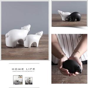 Set di Statuette di Orso Polare in <span class=keywords><strong>Ceramica</strong></span>, Sculture e Statue di Animali per Arredamento Casa, Oggetti d'Arte Fatti a Mano (Bianco, 2) - Product Image 5