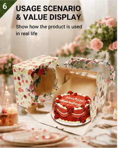 Eco-friendly Foldable Paper Cake <b>Box</b> with Transparent Window <b>Floral</b> Decorative <b>Box</b> for Mother's Day and Surprise Gift - Product Image 2