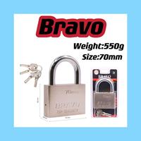 Cadenas carré nickelé de haute sécurité 40-70mm avec le cylindre en laiton solide