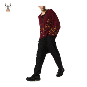 Fábrica al por mayor V Neck <span class=keywords><strong>Oversize</strong></span> suéter de los hombres adultos de punto <span class=keywords><strong>Cardigan</strong></span> - Product Image 4