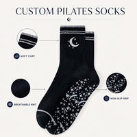 Chaussettes de yoga antidérapantes mi-longues pour femmes, idéales pour le Pilates et le ballet, en coton respirant, avec logo personnalisé, vente en gros