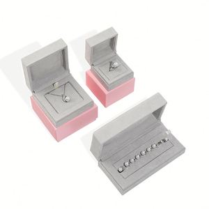 Flannel Suede Ring <b>Box</b> with Custom Logo for Bangle Bracelet <b>Gift</b> Wholesale - Product Image 4
