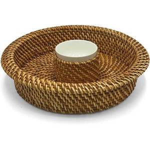 Meilleure vente plateau de service écologique en rotin déchiqueté personnalisable OEM rotin chargeur assiettes centres de table décoration - Product Image 6