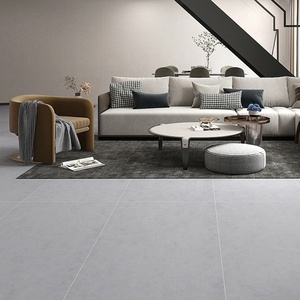 พื้นกันลื่นเคลือบ Wabi Sabi กระเบื้องพอร์ซเลนไมโครซีเมนต์สีขาวธรรมดานุ่มครีมธรรมดา
