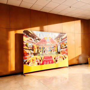 Fondo Portátil Personalizado Ligero con Tubo de Aluminio, Tela Tensada, Pared Reforzada, Soporte de Doble Cara, Panel Recto para Promoción - Product Image 3