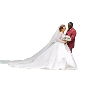 Princess Waistline Ball Gown Wedding Dress Long <b>Sleeve</b> Sweetheart Neckline White Vintage Style High End <b>Bridal</b> Gown - Product Image 5