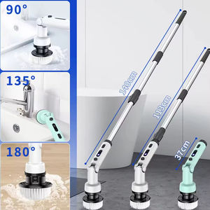 Cepillo de limpieza para baño Mango de extensión ajustable con 9 cabezales de cepillo reemplazables - Product Image 2