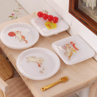 Mini assiette à dîner à l'échelle 1:12, modèle de vaisselle miniature pour maison de poupée, accessoires de jeu de nourriture miniature pour scène de vie DIY