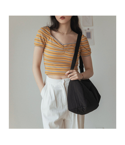 Women's Casual Travel Crossbody Bag Japanese-Style <b>Square</b> Soft Fabric Bag Large Capacity Minimalist Canvas Shoulder Bag - Product Image 3