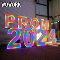 Fournisseur d'usine WOWORK grande lettre florale en métal lettre numérotée de fleur personnalisée pour décoration de fête de mariage