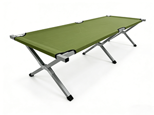 Lit de camp pliant d'extérieur en tissu Oxford durable avec cadre en fer robuste, portable pour une personne, idéal pour le camping et les siestes au bureau - Product Image 1