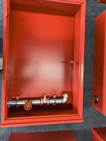Armoire murale rouge personnalisable pour tuyau d'incendie avec fenêtre de visualisation, en acier inoxydable/acier au carbone, marque KHI, pour usage en lutte contre l'incendie, facile à utiliser
