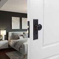 Ensemble de serrures à mortaise noires de style antique et vintage pour portes intérieures avec clés, poignées de portes et fenêtres, serrure intelligente pour portes