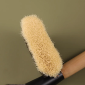 Pincel de maquillaje de base <span class=keywords><strong>Kabuki</strong></span> individual con parte superior plana de <span class=keywords><strong>pelo</strong></span> de cabra de lujo de alta calidad para cara con logotipo personalizado - Product Image 3