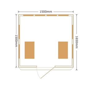 Xông Hơi Truyền Thống 2 Người 2760W Canada Hemlock Đốt Gỗ Với Phụ Kiện Xông Hơi Nóng - Product Image 2