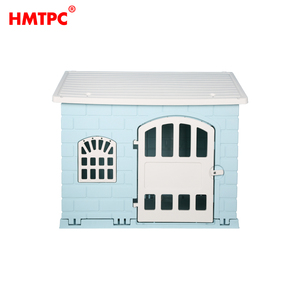 Nichoir pour chien 2-en-1 intérieur/extérieur avec sol surélevé et toilette intégrée - Abri pour chiot en plastique pour une gestion facile des déchets - Product Image 5