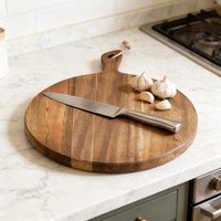 Ensemble de planches à découper en bois d'acacia de qualité supérieure, style bloc de boucher personnalisé, avec poignée, pour la présentation de steaks et de charcuteries