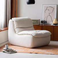 Chaise de canapé simple moderne compressée sous vide haute densité éponge jaune chaise de loisirs pour salon appartement hôtel lit en tissu