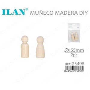 Marioneta de Madera Ilan de 55 mm, Suministros para Manualidades, 2 Piezas - Product Image 3