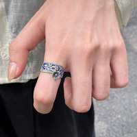 Nouvelle bague en cuivre écologique de style antique « Dix milles de fleurs de pêcher », nouvelle bague artistique de style chinois pour femmes