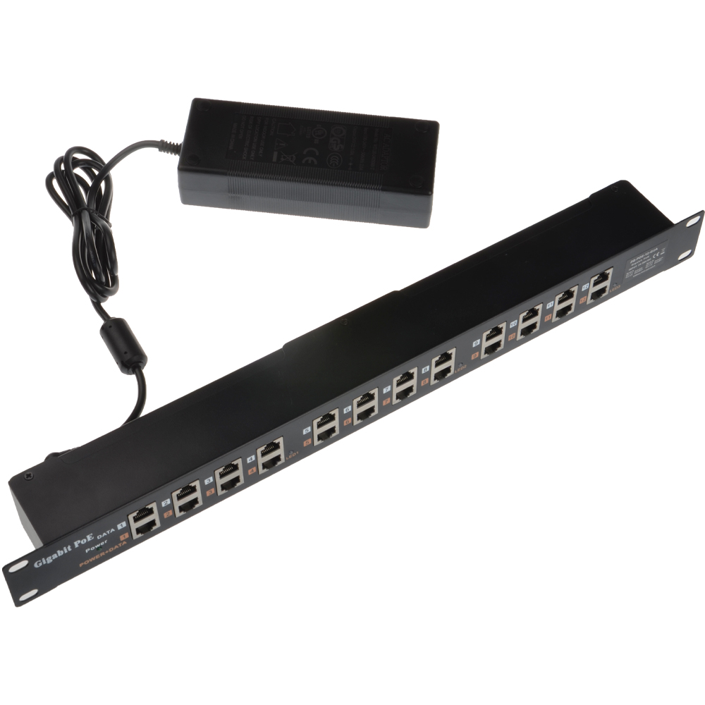 Крепеж для установки в стойку 12 Порт адаптер питания по сети Ethernet PoE Gigabit PoE инжектор 24v 120w PoE панель