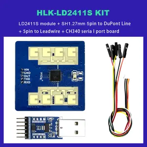 Hi-Link LD2411 24G kehadiran manusia penginderaan gelombang milimeter modul sensor radar kit kontrol lampu induksi tubuh manusia