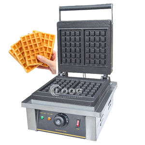 Machine à gaufres belges carrées électriques certifiée CE, en acier inoxydable, à vendre - Product Image 1