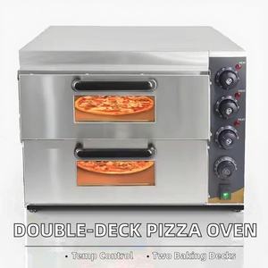 เตาอบไฟฟ้าสองชั้นขนาดใหญ่สำหรับอบพิซซ่า ทาร์ตไข่ และขนมปัง - Product Image 2
