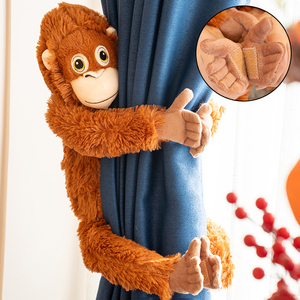 Porte-rideau en peluche gorille rouge géant, décoration d'intérieur, animal en peluche super doux, jouet en peluche singe à longs bras - Product Image 1