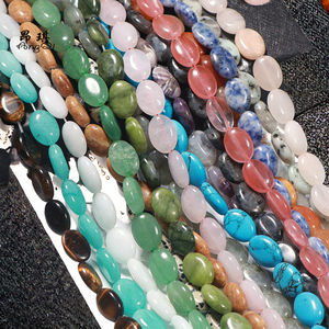 Cuentas de Piedra de Aguamarina Natural de 6-8mm para la Fabricación de Joyas, Cuentas de Piedras Preciosas de Forma Ovalada, Energía Curativa, Tercera Parte - Product Image 2