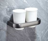 Ensemble d'accessoires de salle de bain, pistolet en laiton, porte-serviettes, toilette, gris