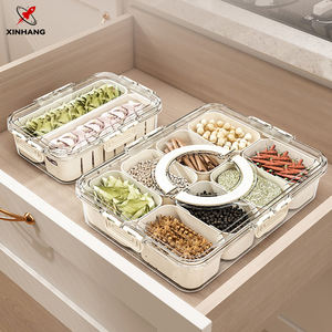 Xinhang Tragbarer Transparenter Gewürzbehälter Frische-Konservierender Küchen-Aufbewahrungsbox Kunststoff 8-Fächer Gewürzorganizer - Product Image 3