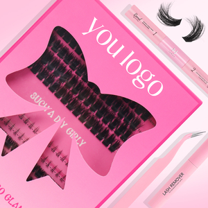 Nhãn Hiệu Riêng 3D Biểu Tượng Tùy Chỉnh Wispy DIY Lông Mi Phân Đoạn Lash Nhãn Hiệu Riêng 3D Fluffy Khối Lượng Chồn Lash Cụm Bao Bì Kit - Product Image 4