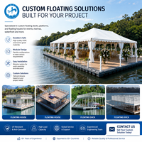 Ponton flottant en HDPE en forme de bateau, maison flottante modulaire DIY, location de maisons flottantes économiques pour le lac, maisons flottantes de luxe